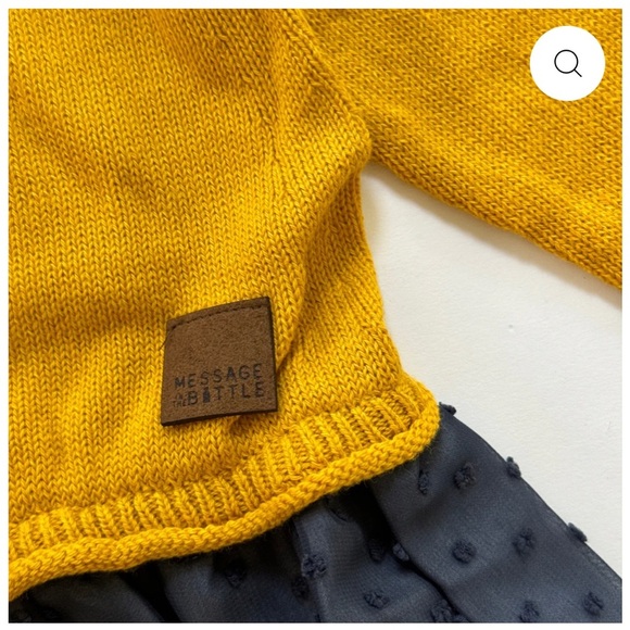 Yellow and Blue Kids Casual Dress by boutique brand Message In A Bottle - Picture 3 of 7